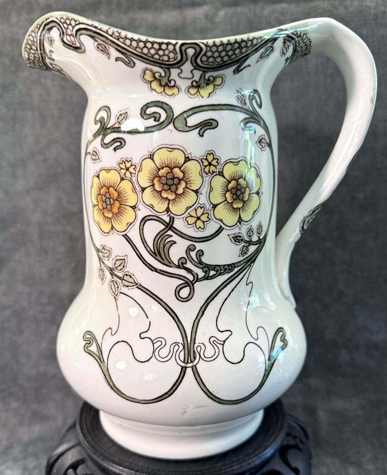 Furnivals Ltd. Ars Nouveau Hot Water Jug “Nile” 8 ½”  1902 - 1903 Exceptional