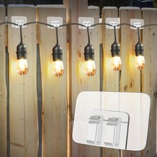 80Pcs Hooks for Outdoor String Lights Clips: Heavy Duty Cable Transparent