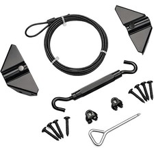 Anti Sag Gate Kit for Wooden Fence, Gate Tensioner Cable Kit, Black Zinc