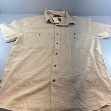 Carhartt Men's Size L Rugged Flex Relaxed Fit Lightweight Short SIv Button Down