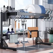 Over Sink Dish Drying Rack, 2 Tier Full Stainless Steel Storage