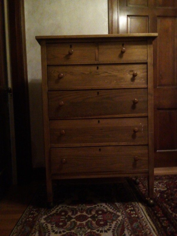 Vintage Highboy Dresser/Bureau On Wheels