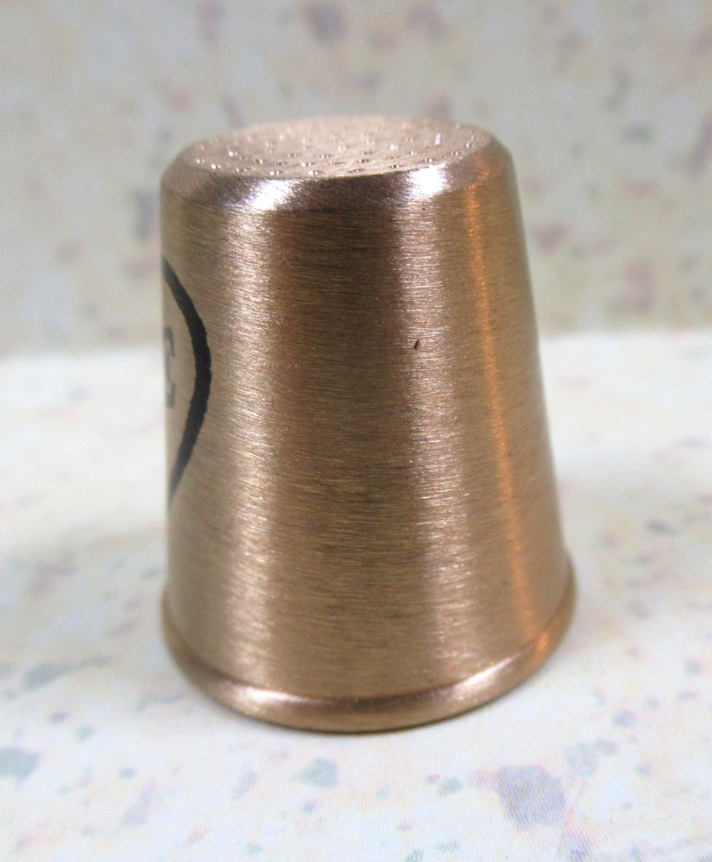 Vintage Solid Brass Thimble ~ "LOVE" ~ Made in the U.S.A.