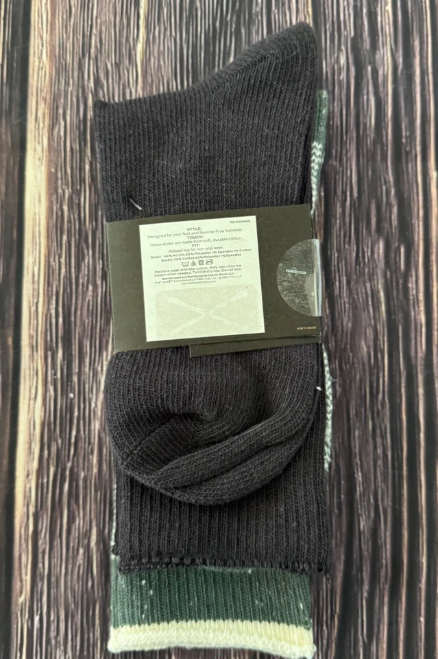 Frye Mujer 2 Pares Calcetines Bota Zapato Talla 5-10 Verde Rayas y Sólido Foto 4 de 4