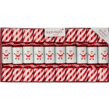 Candy Cane Santa English Christmas Crackers by Robin Reed, 10 Inch (Set of 10)