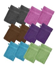 ZUPERIA Bath Mitts - 100 Cotton 6x9 Inches, 12 Pack, Multicolor European Styl