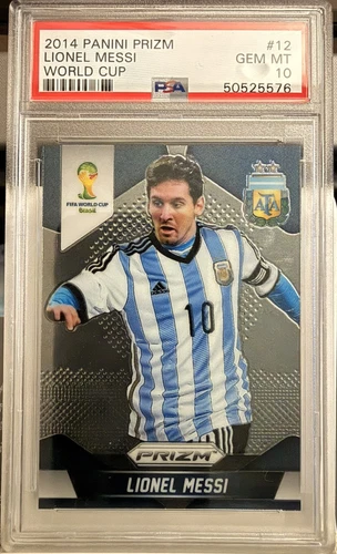 2014 Panini Prizm FIFA World Cup Brazil Lionel Messi #12 Argentina PSA 10