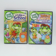 2 BRAND NEW Leapfrog DVDs Talking Words Factory and Let's Go to School