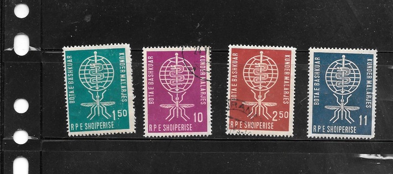 ALBANIA SC#609-12 1962 MALARIA CONTROL MNH=G XF MINT OLD VINTAGE PICTORIAL STAMP