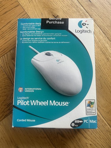 Logitech 'Pilot Wheel Mouse' USB/PS2 PC/Mac Vintage Retro Gaming M-BE58