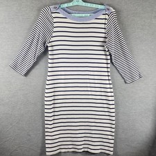 Tommy Hilfiger Dress T-Shirt Womens Small White Striped Nautical 3/4 Sleeve