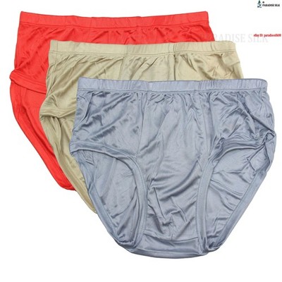 Knit Pure Silk Men'S Briefs Underwear (Pack of 3) Solid Brief US Size M L XL ...