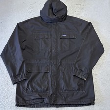 Patagonia Eco Rain Shell Jacket Men s XL Black Field Coat Pockets Hooded READ