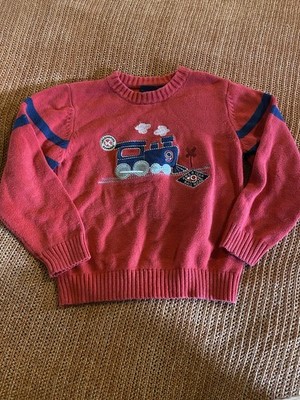 Little Boys Vintage Red Sonoma Locomotive Train Sweater Xl 7/7x