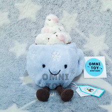 AUTHENTIC NEW Jellycat Amuseables Hot Chocolate With Marshmallows Holiday Gift