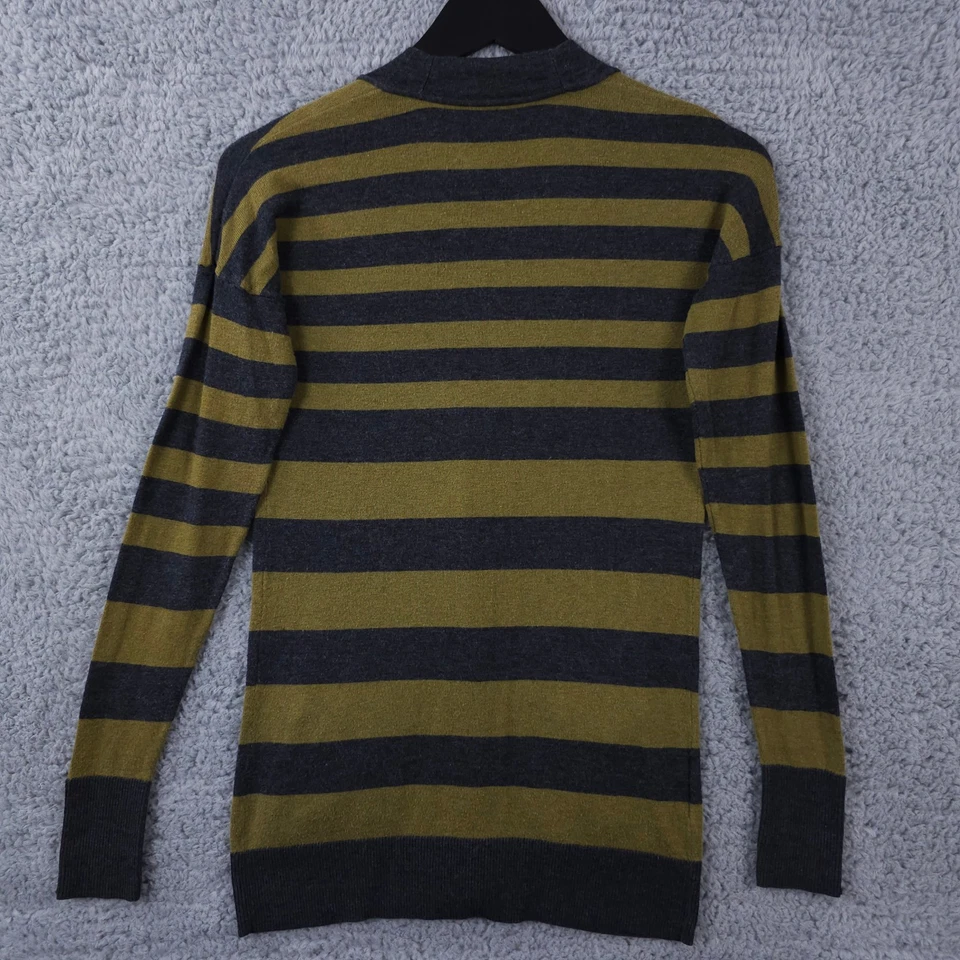 Свитер женский Ann Taylor LOFT XS зеленый серый в полоску на пуговицах кардиган шерстяная смесь - Изображение 2 из 4