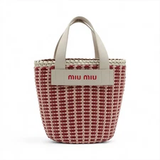 Miu Miu Leather Hand bag Red x pink x white