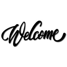 CREATCABIN Welcome Wood Letters Sign Unfinished Cutouts Wooden Wall Art Decor...