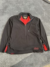 Harley Davidson VTG Fleece 1/2 Zip Pullover Sweatshirt Black/ Red M, Logo, Gorp