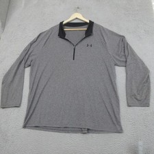 Under Armour HeatGear Pullover Mens 3XL Gray Long Sleeve Quarter Zip Athletic