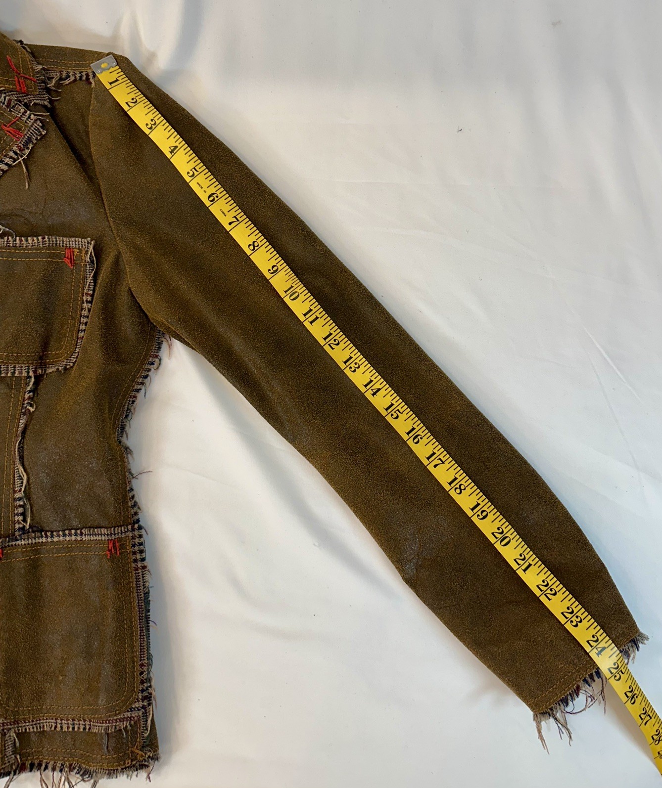 RAW Distressed Leather Blazer Patchwork Design Ra… - image 10