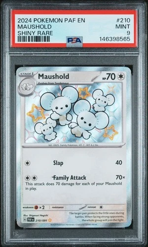 2024 POKEMON PAF EN-PALDEAN FATES SHINY RARE #210 MAUSHOLD PSA 9