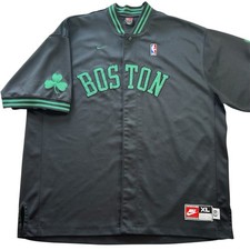 VTG Nike Boston Celtics 1963 Rewind Shooting Shirt Warmup Jersey Snap Button XL