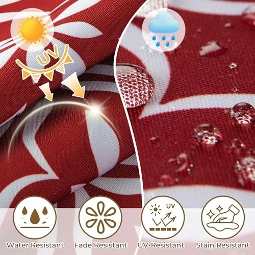 Juego de 4 Cojines para Silla de Patio Impermeable Exterior 18.5" x 16" x 3" Enrejado Rojo Foto 2 de 4