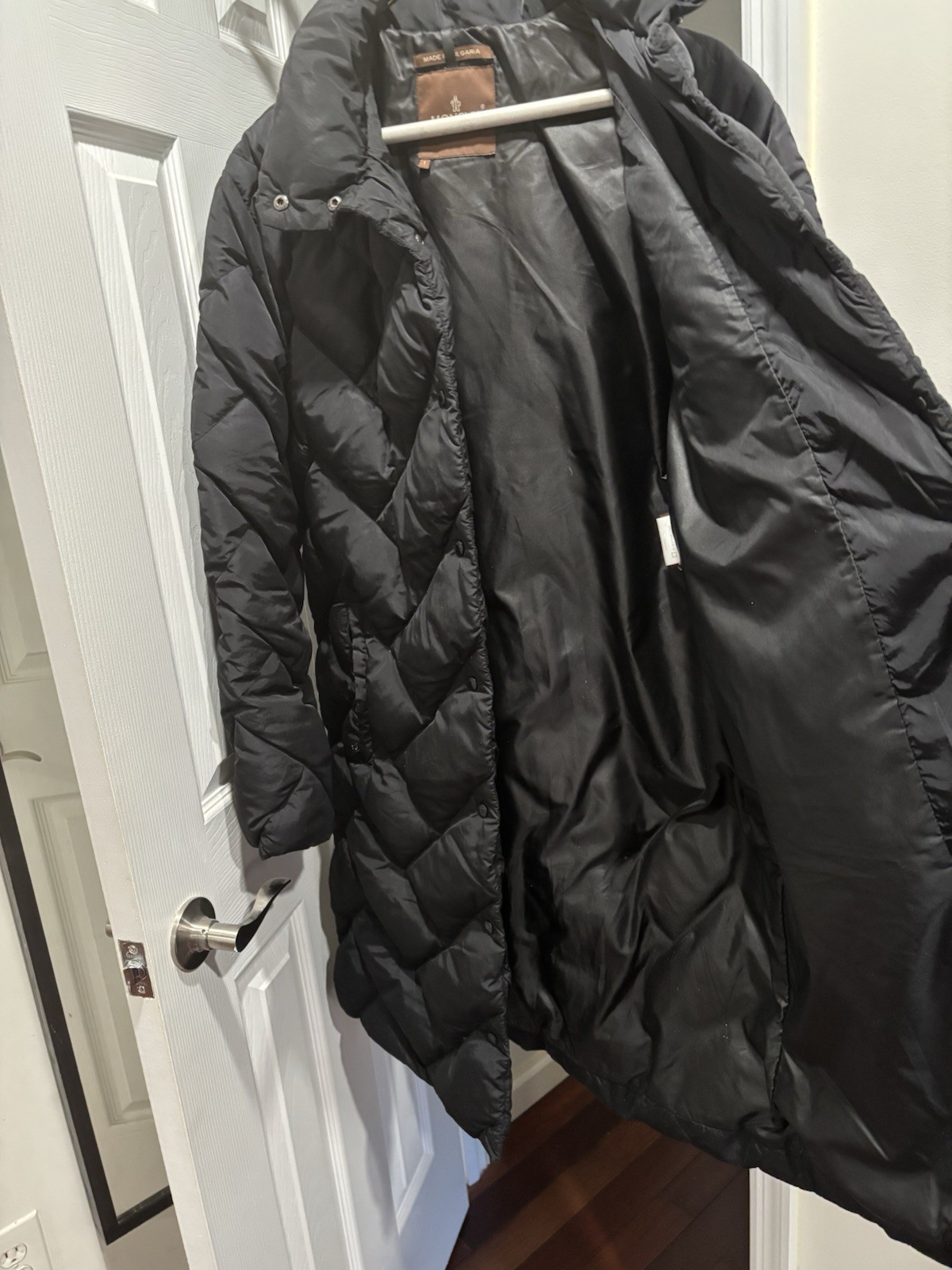 Vintage Moncler Sz 1 Black Puffer Coat Stand Up  Collar Side zip Pockets thumbnail 7