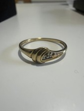 Goldring mit Diamant 333 Gelbgold Diamantring Damenring 8 Karat bicolor RG 53