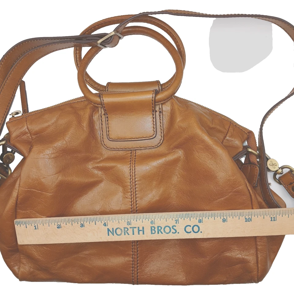 Hobo Sheila Ring Satchel Brown Leather Crossbody Bag Adjustable Strap Top Handle - Image 2 of 4