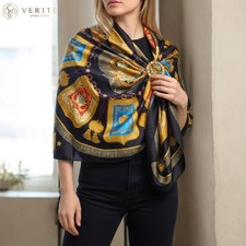 RARE VINTAGE HERMES Silk Scarf "Poste et Cavalerie" Carre 90 by Joachim Metz