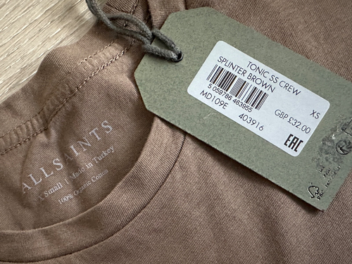 x3 ALL SAINTS "BRACE" & "TONIC" S/S CREW LOGO T-SHIRT TOP - XS - NEW TAGS - Picture 12 of 14