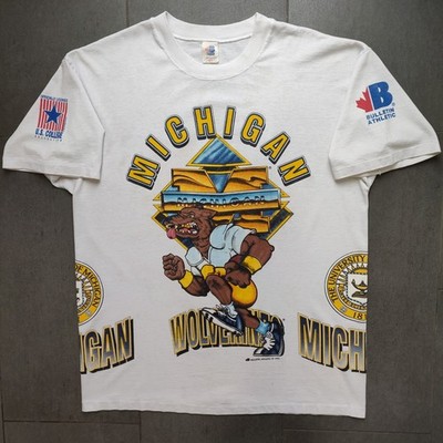 Vintage 90s Bulletin University Of Michigan Wolverines 1993 6 Hit Thin Shirt XL