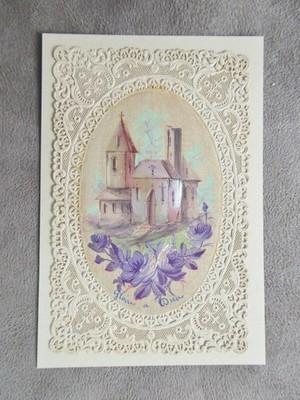 SCHÖNES ALTES MESSER, bemalt. RUHM GOTTES.