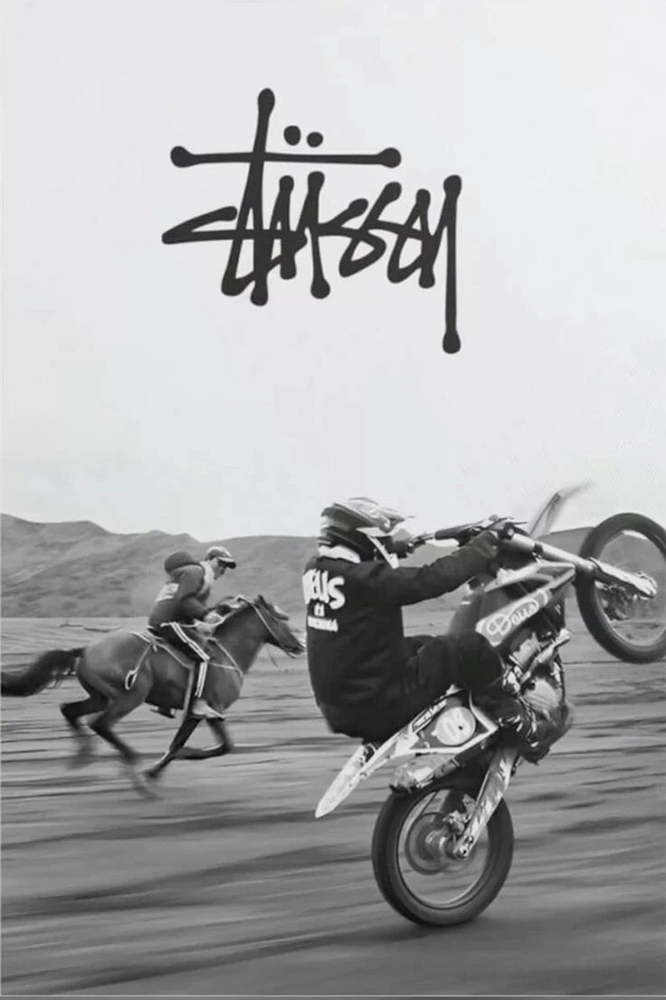 Stussy Motorbike Poster Streetwear Decor Urban Wall Art for Riders