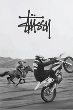 Stussy Motorbike Poster Streetwear Decor Urban Wall Art for Riders - Wall Decor