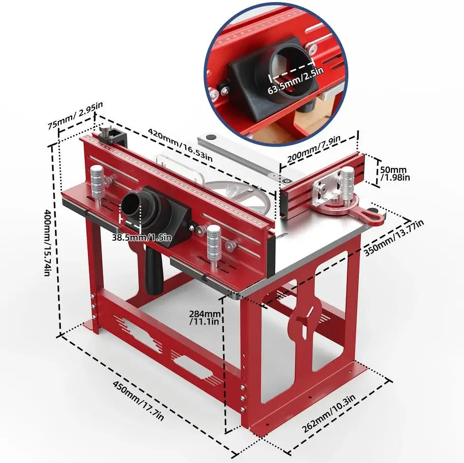 Bench Top Router Table Workbench with Miter Profile Fence System for