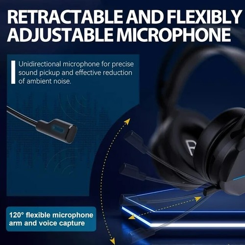 Wireless Bluetooth Gaming Headset, RGB Lights, Noise Cancel Mic, PS5 PC Switch - Picture 5 of 7