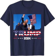 Donald Trump 2024 Shot At Election Rally US Flag Unisex T-Shirt