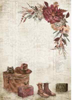 Stamperia A/4 Reispapier für Decoupage - Our Way Country Elements DFSA4714