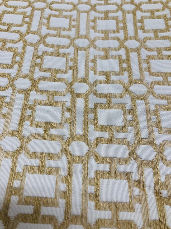 B berger Fabric About 2 Yds gold Geometric Upholstery - Image 3 of 4