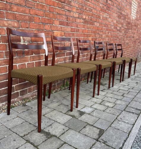 Rosewood Uldum Mobelfabrik Johannes Andersen ‘Anne’ Dining Chairs Danish 1960s