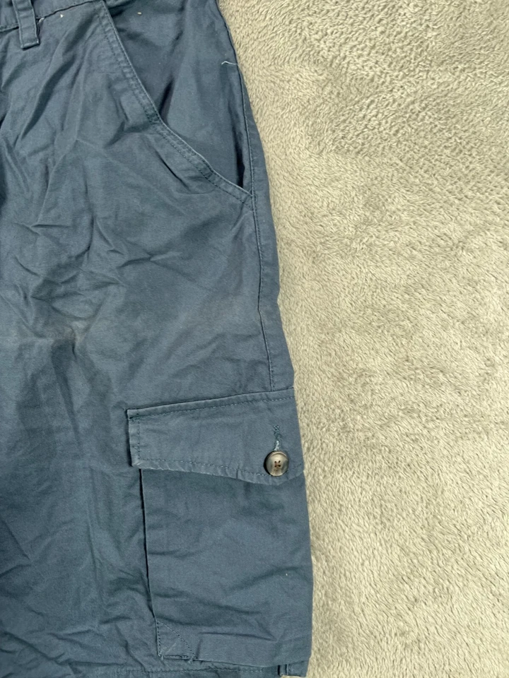 Merona Mens 44 Cargo Shorts Blue Cotton Twill Utility Pockets Workwear Outdoor - Image 3 of 4