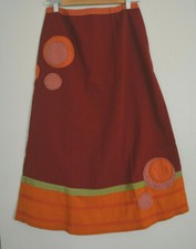 RARE New Anthropologie Circle Applique Skirt Small