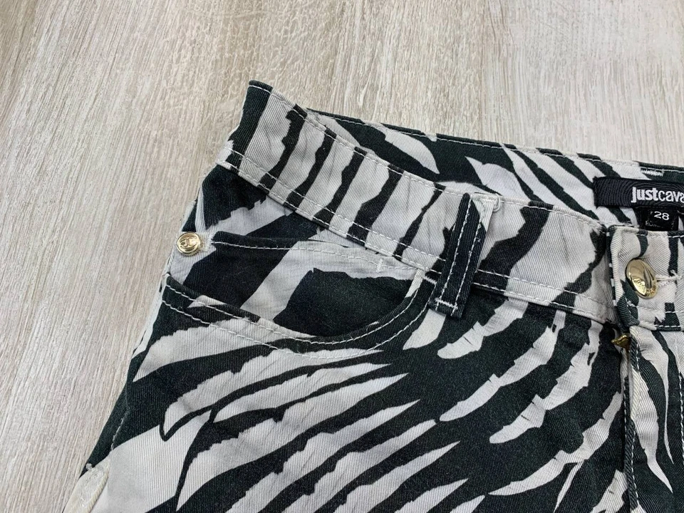 Pantalón Mujer Just Cavalli Talla 28 Color Blanco/Negro Foto 3 de 4