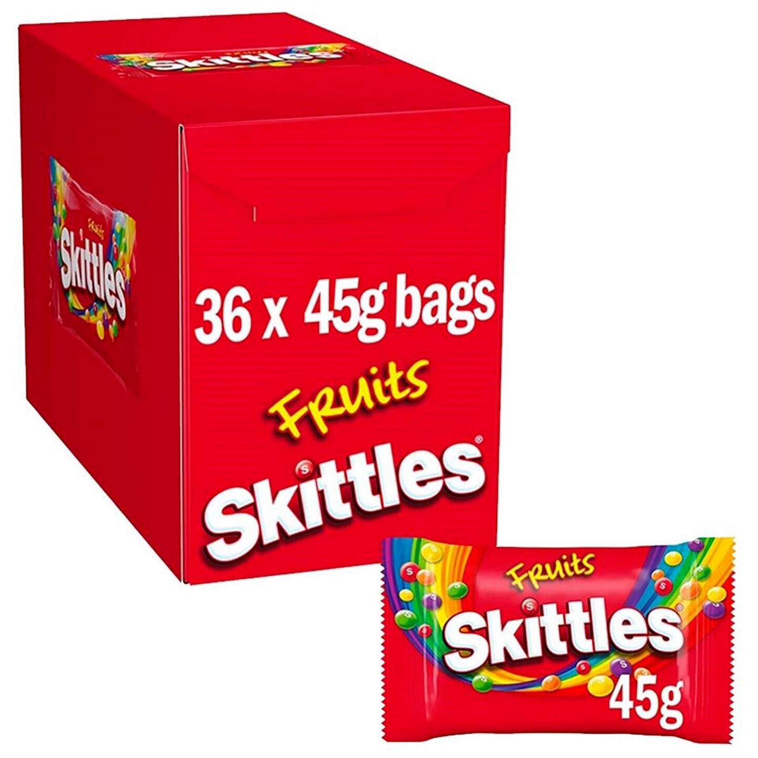 SKITTLES FRUIT Full Box 36 Packs RETRO SWEETS CANDY CHEWY FRUITY