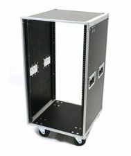 16u Space Studio Rack Case with 4" Wheels Open Case/ No lids