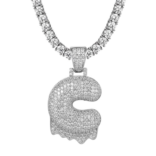 Bubble Drip Letter C Pendant 925 Silver 