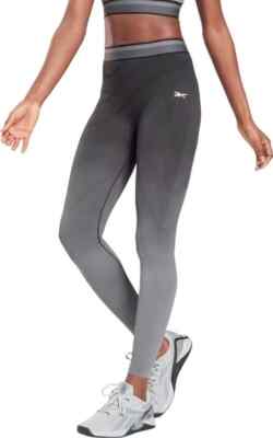 Reebok Damen Leggings Grau XXS Seamless Full Length Mid Rise United By Fitness